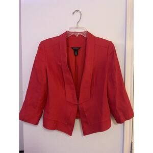 WHBM, women’s 8, burnt orange 3/4 sleeve hook Front blazer Jacket